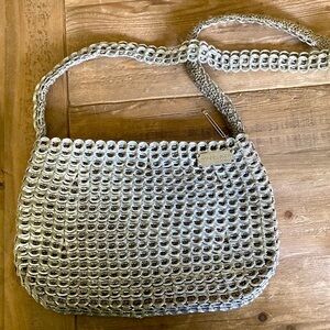 Walleska Ecochic Handmade Silver Pop Tab Recycle CrossBody Bag Purse